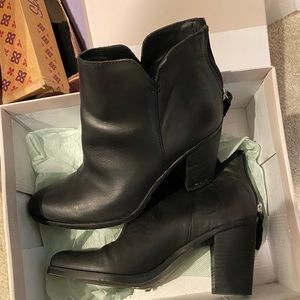 Genuine, leather brass plum boots. Only worn once.closet cleanout